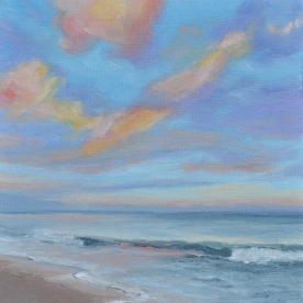Bethany Beach Sunrise, 6x6 Oil